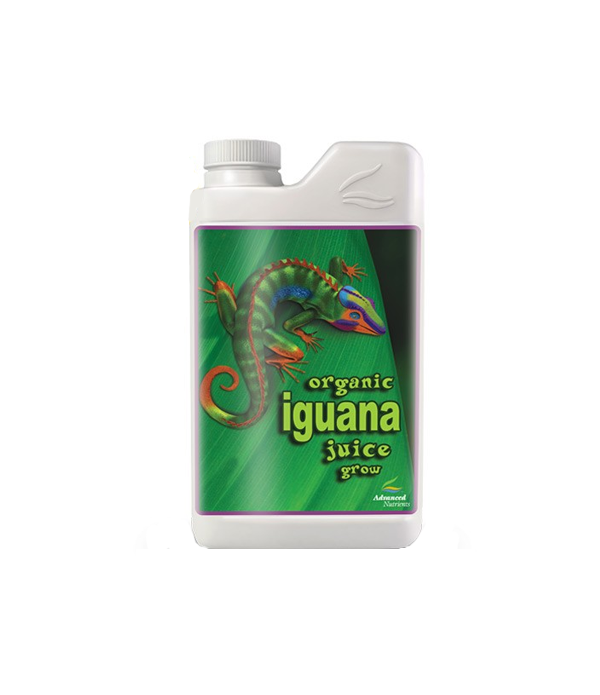 Botella de Organic Iguana Juice Grow, para la fase de crecimiento.