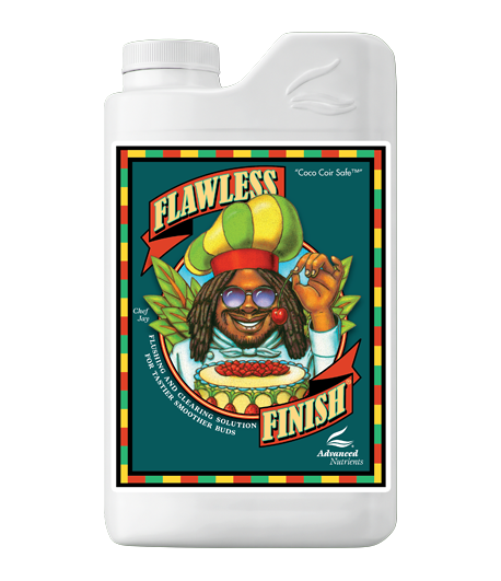 Bote de Flawless Finish para enjuague final de tus cultivos.