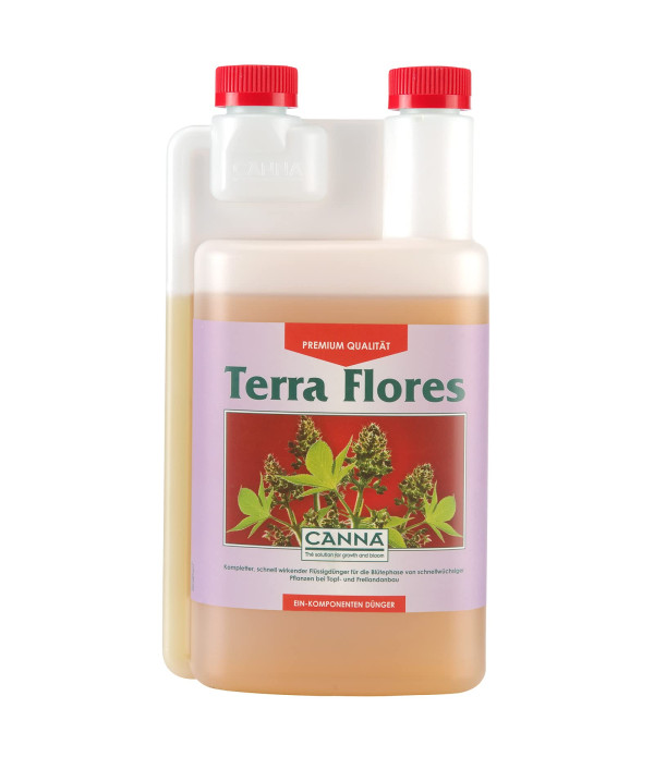 Envase de Terra Flores, para estimular la formación de frutos.